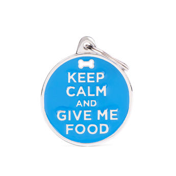 Imagen de Chapita celeste Keep Calm and give me food Ferplast