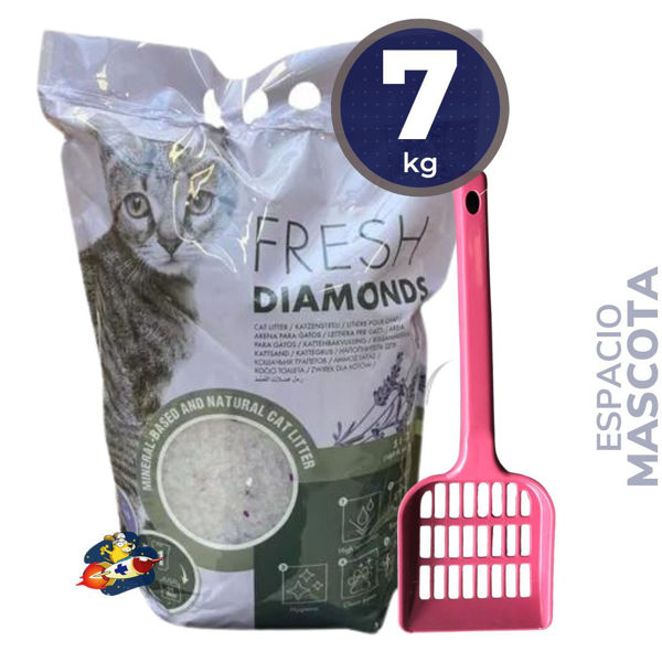 Imagen de Arena Sanitaria Fresh Diamonds Silica Gel 15 L
