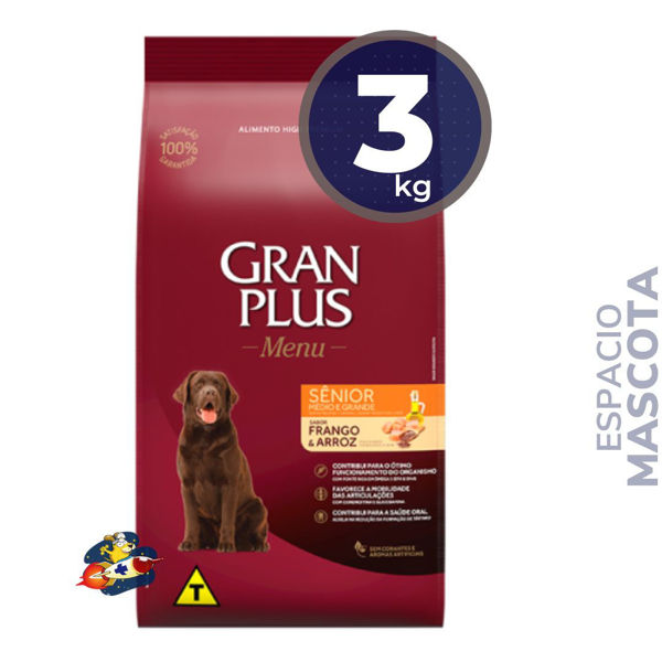 Imagen de Alimento GRANPLUS Perro Senior Raza Mediana y Grande Sabor Pollo y Arroz 3 kg
