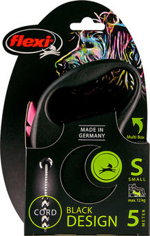 Imagen de Correa Para Perro FLEXI Cordón Black Design Color Rosado Talle S
