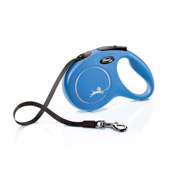 Imagen de Correa Para Perro FLEXI New Classic Cinta 5 mts Color Azul - Talle M