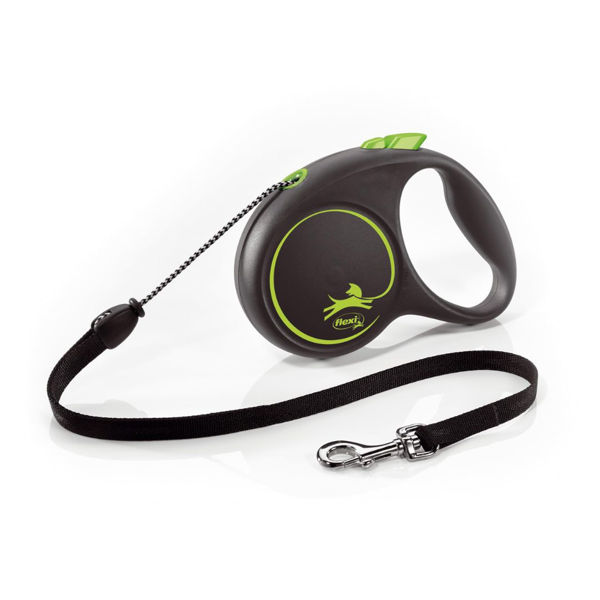 Imagen de Correa Para Perro FLEXI Black Design Cordón 5 mts Color Verde Talle M