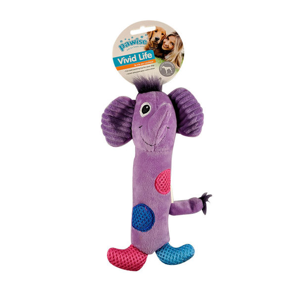 Imagen de Juguete Para Perro PAWISE Peluche Elefante Violeta