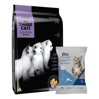Imagen de Alimento THREE CATS Super Premium Gato Cachorro Kitten Pollo 10,1 kg + Regalo