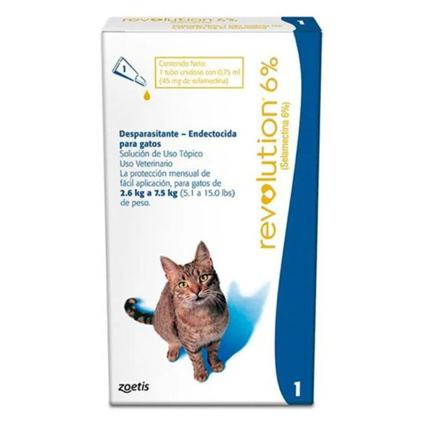Imagen de Pipeta REVOLUTION Antiparasitario Interno y Externo - Gatos de 2.6 a 7.5 kg