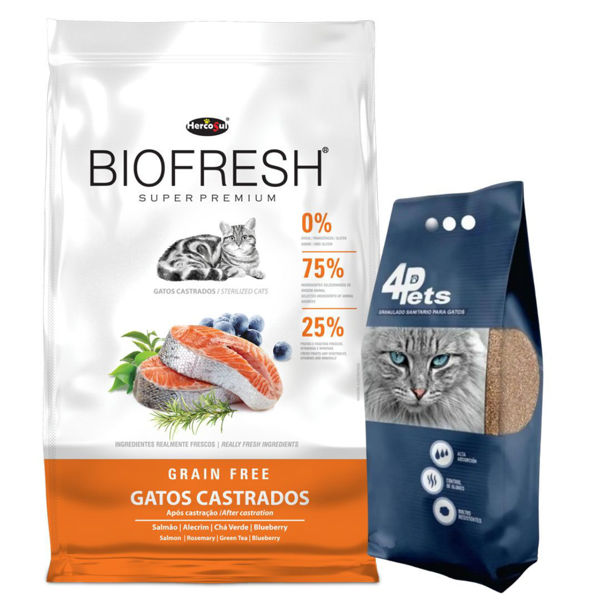 Imagen de Alimento BIOFRESH Gato Castrado 15 kg + Arena 4Pets 8 kg