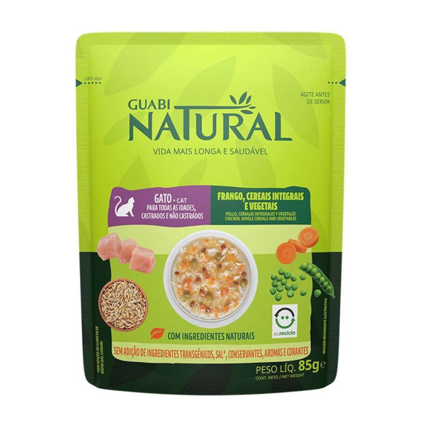 Imagen de Snack Salsa GUABI NATURAL Para Gato Sabor Pollo, Cereales y Vegetales 85 grs.
