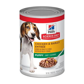 Imagen de Snack Lata Paté HILLS Perro Cachorro Sabor Chicken & Barley Entrée 370 grs.