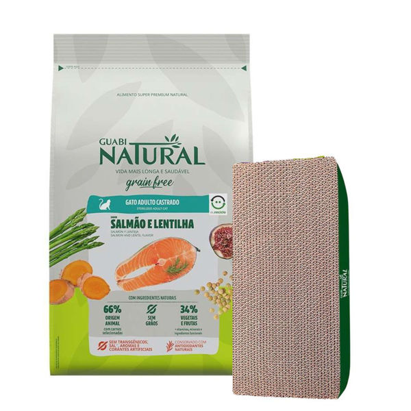 Imagen de Alimento GUABI Grain Free Gato Castrado Sabor Salmon y Lenteja 7,5 kg + Regalo