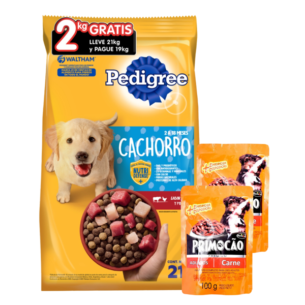 Imagen de Alimento PEDIGREE Perro Cachorro Carne, Pollo y Cereales 21 kg + Regalo