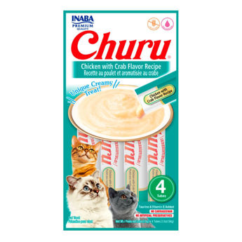 Imagen de Snack Puré CHURU Para Gato Pollo Con Sabor a Cangrejo 14 grs - 4 Unidades