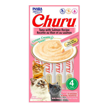 Imagen de Snack Puré CHURU Para Gato Sabor Atún Con Salmón 14 grs - 4 Unidades