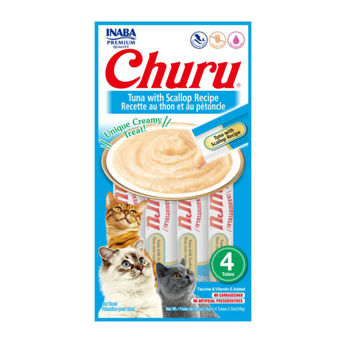 Imagen de Snack Puré CHURU Para Gato Sabor Atún Con Vieira 14 grs - 4 Unidades