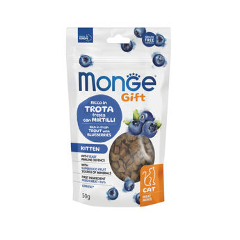 Imagen de Snack MONGE Gift Gato Cachorro Sabor Trucha y Arandanos 50 g