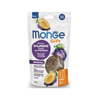 Imagen de Snack MONGE Gift Gato Hairball Sabor Salmón y Ciruela 50 g