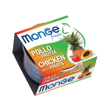 Imagen de Alimento Húmedo Paté MONGE Gato Pollo con Frutas 80 g