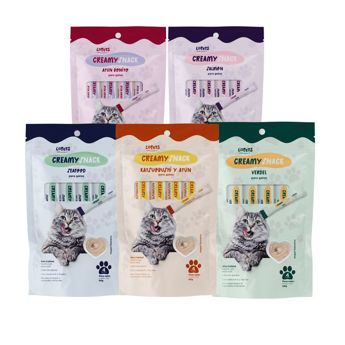 Imagen de Snack Puré LOPETS CREAMY SNACKS Para Gato 5 Sabores - 20 Unidades de 15 grs