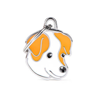 Imagen de Chapita Identificatoria MYFAMILY Jack Russell Blanco y Marrón