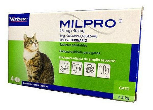 Imagen de MILPRO DESPARASITARIO GATO POR COMPRIMIDO