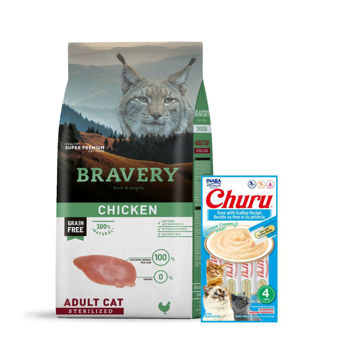 Imagen de Alimento BRAVERY Gato Adulto Castrado Sabor Pollo 2 kg + Regalo