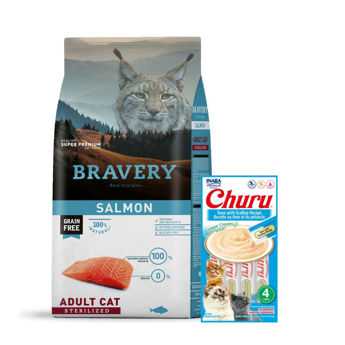 Imagen de Alimento BRAVERY Gato Adulto Castrado Sabor Salmón 2 kg + Regalo