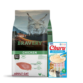 Imagen de Alimento BRAVERY Gato Adulto Sabor Pollo 2 kg + Regalo