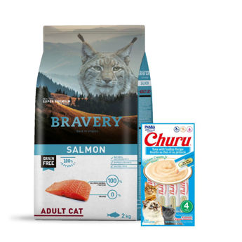 Imagen de Alimento BRAVERY Gato Adulto Sabor Salmón 2 kg + Regalo