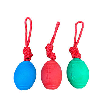Imagen de Juguete Para Perro LILI MASCOTA Pelota Ovalada Maciza Con Cuerda ABT-523