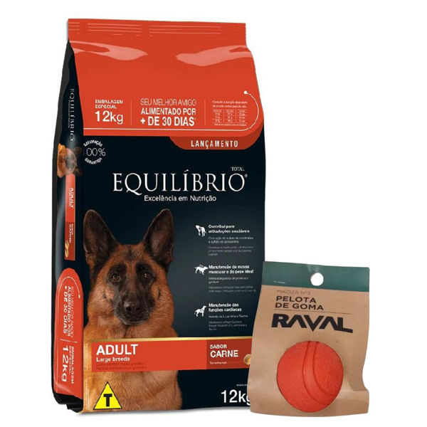 Imagen de Alimento EQUILIBRIO Perro Adulto Raza Grande Sabor Carne 12 kg + Regalo