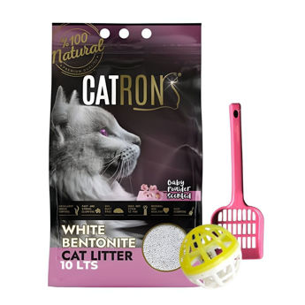 Imagen de Arena Sanitaria Aglomerante CATRON Olor Talco Para Bebés 10 Lts + Regalo
