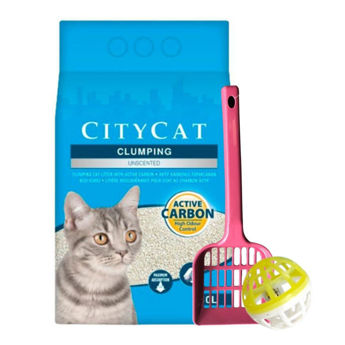 Imagen de Arena Sanitaria Gato CITY CAT Aglomerante 10 lts Carbón Activado + Regalo
