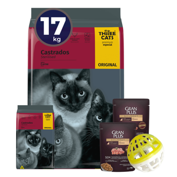 Imagen de Alimento THREE CATS Original Gato Castrado 15 kg + Regalo