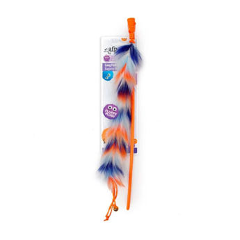Imagen de Juguete Para Gato AFP Varilla Con Pluma Fluff Wand - Color Naranja