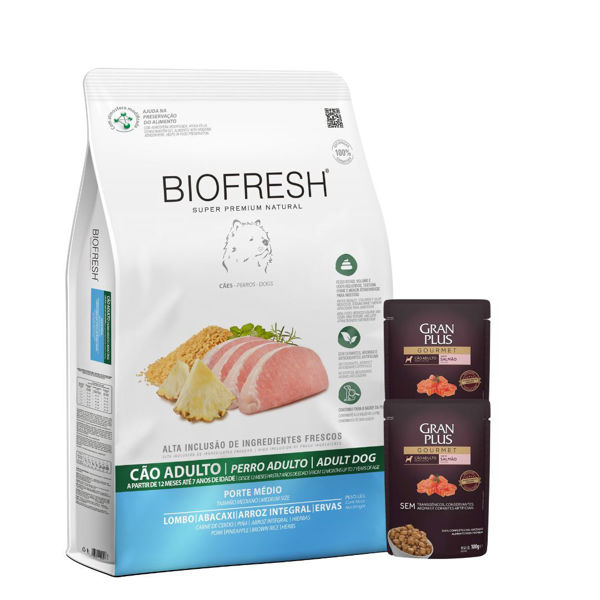 Imagen de Alimento BIOFRESH Perro Adulto Raza Mediana Sabor Cerdo y Ananá 3kg + Regalo