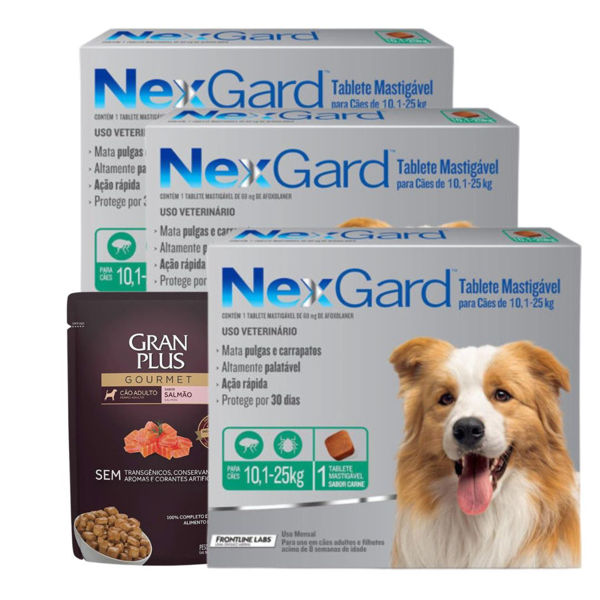 Imagen de Antipulgas y Garrapatas NEXGARD 10 A 25 Kg - 3 Comprimidos