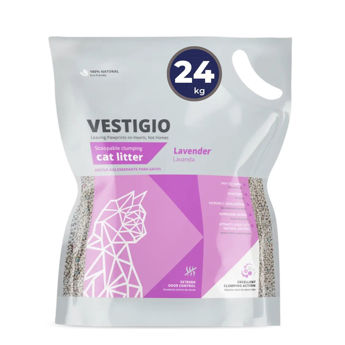 Imagen de Arena Sanitaria Aglomerante VESTIGIO Gato Aroma Lavanda 24 kg