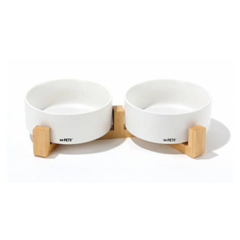 Imagen de Plato Doble M-PETS Cerámica 2x350 ml Blanco