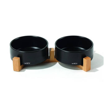 Imagen de Plato Doble M-PETS Cerámica 2x850 ml Negro