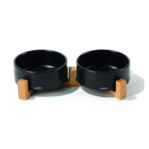 Imagen de Plato Doble M-PETS Cerámica 2x850 ml Negro