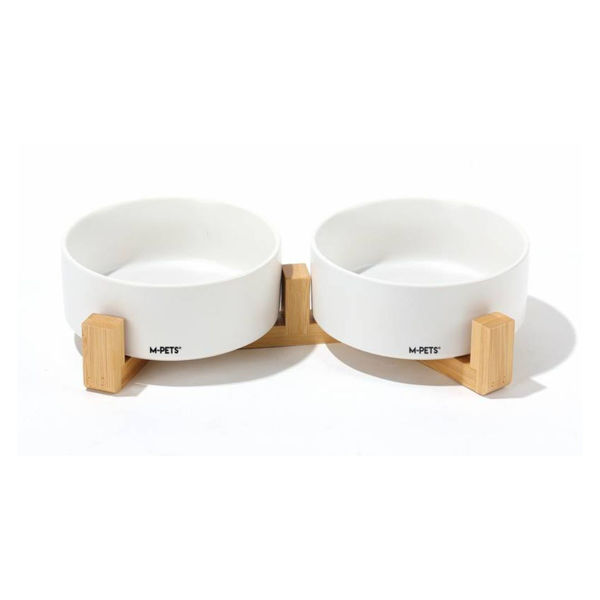 Imagen de Plato Doble M-PETS Cerámica 2x850 ml Blanco