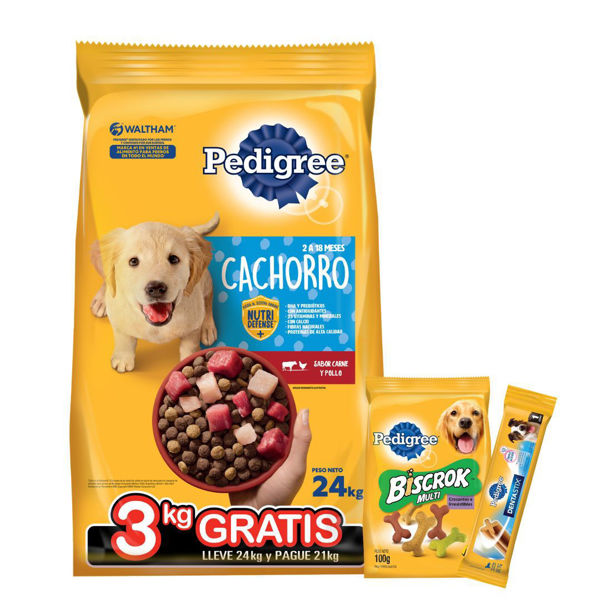 Imagen de Alimento PEDIGREE Perro Cachorro Carne, Pollo y Cereales 21 kg + 3 kg