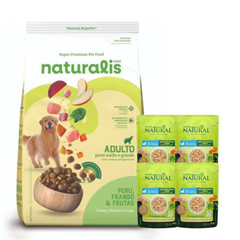 Imagen de Alimento NATURALIS Perro Adulto Raza Mediana y Grande Sabor Pollo, Pavo y Frutas 12 kg + Regalo