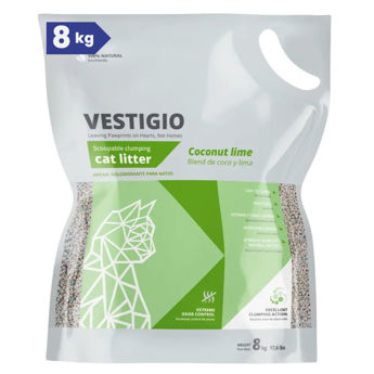 Imagen de Arena Sanitaria Aglomerante VESTIGIO Gato Aroma Lima y Coco 8 kg
