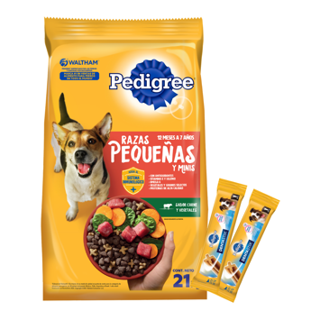 Imagen de Alimento PEDIGREE Perro Adulto Raza Pequeña Sabor Carne y Vegetales 21 kg + Regalo