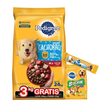 Imagen de Alimento PEDIGREE Perro Cachorro Carne, Pollo y Cereales 21 kg + 3 kg