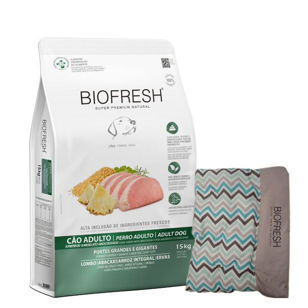Imagen de Alimento BIOFRESH Perro Adulto Raza Grande Sabor Cerdo y Ananá 15kg + Regalo