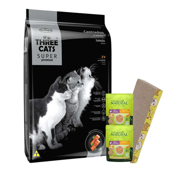 Imagen de Alimento THREE CATS Super Premium Gato Adulto Castrado Salmón 15 kg + Regalo