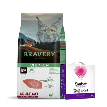 Imagen de Alimento BRAVERY Gato Adulto Castrado Sabor Pollo 8 kg + Regalo