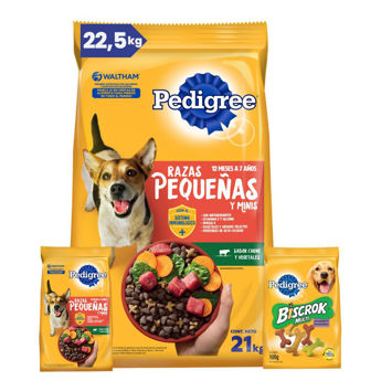 Imagen de Alimento PEDIGREE Perro Adulto Raza Pequeña Sabor Carne y Vegetales 21 kg + Regalo