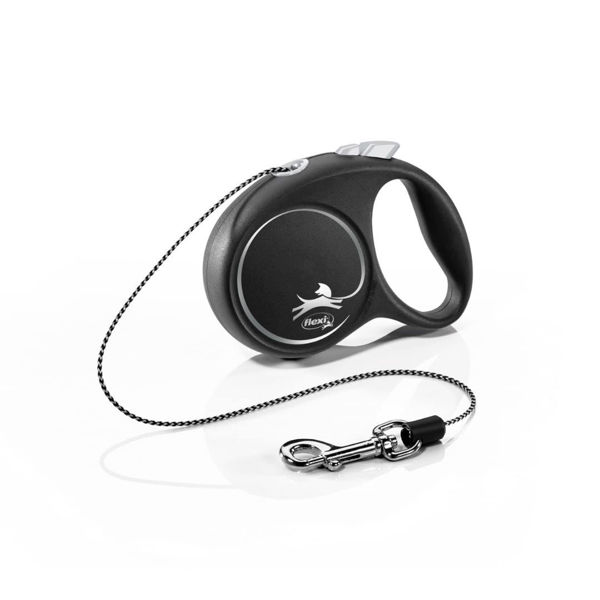 Imagen de Correa Para Perro FLEXI Black Design Cordón 3 mts Talle XS - Blanco